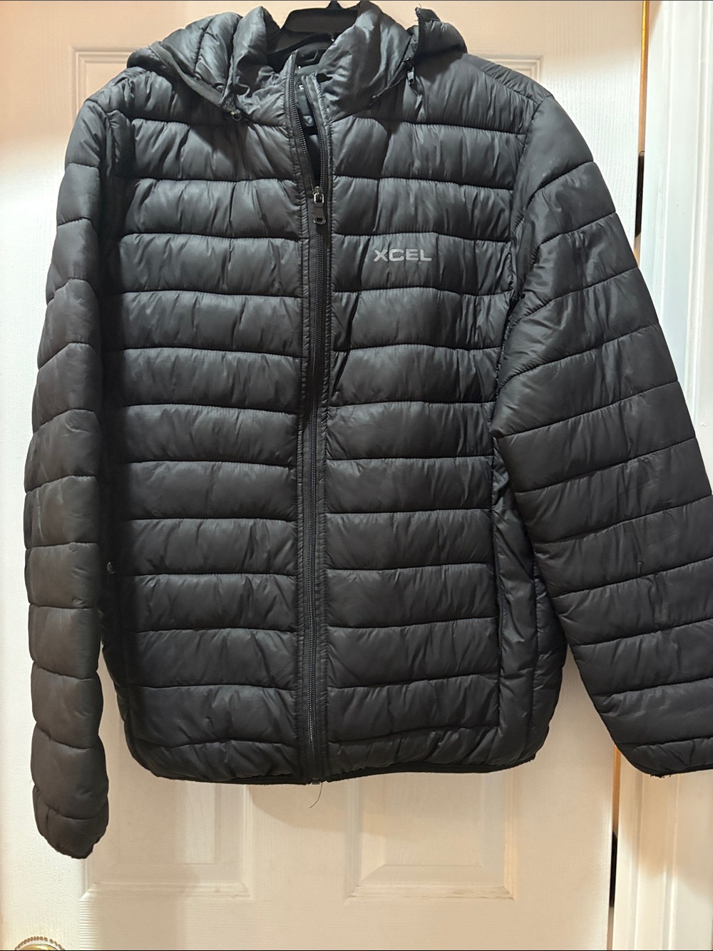 XCEL Women's Black Quilted Puffer Jacket with Hood